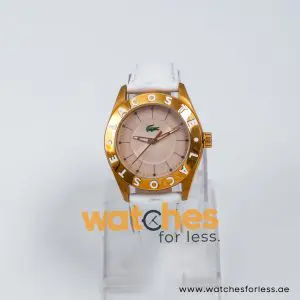 Lacoste Women’s Quartz White Leather Strap Beige Dial 37mm Watch 2000534 UAE DUBAI AJMAN SHARJAH ABU DHABI RAS AL KHAIMA UMM UL QUWAIN ALAIN FUJAIRAH