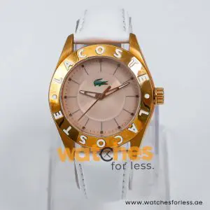 Lacoste Women’s Quartz White Leather Strap Beige Dial 37mm Watch 2000534 UAE DUBAI AJMAN SHARJAH ABU DHABI RAS AL KHAIMA UMM UL QUWAIN ALAIN FUJAIRAH