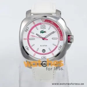 Lacoste Women’s Quartz White Leather Strap White Dial 42mm Watch LC293140156 UAE DUBAI AJMAN SHARJAH ABU DHABI RAS AL KHAIMA UMM UL QUWAIN ALAIN FUJAIRAH