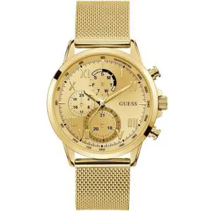 Guess Men’s Quartz Gold Stainless Steel Black Dial 45mm Watch W1305G2 UAE DUBAI AJMAN SHARJAH ABU DHABI RAS AL KHAIMA UMM UL QUWAIN ALAIN FUJAIRAH