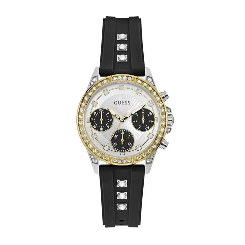 Guess Women’s Quartz Navy Blue Silicone Strap Silver Sunray Dial 36mm Watch W1292L2 UAE DUBAI AJMAN SHARJAH ABU DHABI RAS AL KHAIMA UMM UL QUWAIN ALAIN FUJAIRAH