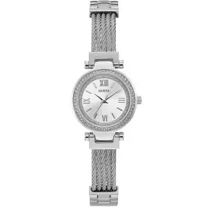 Guess Women’s Quartz Silver Stainless Steel Silver Dial 27mm Watch W1009L1 UAE DUBAI AJMAN SHARJAH ABU DHABI RAS AL KHAIMA UMM UL QUWAIN ALAIN FUJAIRAH