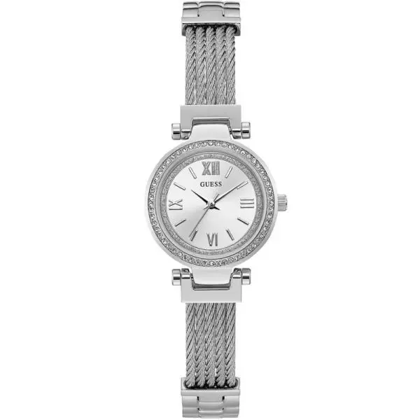Guess Women’s Quartz Silver Stainless Steel Silver Dial 27mm Watch W1009L1 UAE DUBAI AJMAN SHARJAH ABU DHABI RAS AL KHAIMA UMM UL QUWAIN ALAIN FUJAIRAH