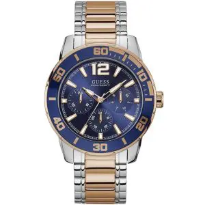 Guess Men’s Quartz Two Tone Stainless Steel Blue Dial 44mm Watch W1249G3 UAE DUBAI AJMAN SHARJAH ABU DHABI RAS AL KHAIMA UMM UL QUWAIN ALAIN FUJAIRAH