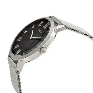 Guess Men’s Quartz Silver Stainless Steel Black Dial 44mm Watch W1263G1 UAE DUBAI AJMAN SHARJAH ABU DHABI RAS AL KHAIMA UMM UL QUWAIN ALAIN FUJAIRAH