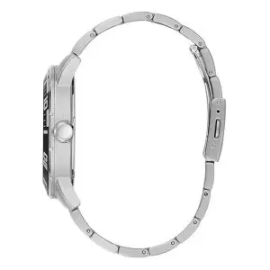Guess Men’s Quartz Silver Stainless Steel Black Dial 44mm Watch W1249G1 UAE DUBAI AJMAN SHARJAH ABU DHABI RAS AL KHAIMA UMM UL QUWAIN ALAIN FUJAIRAH