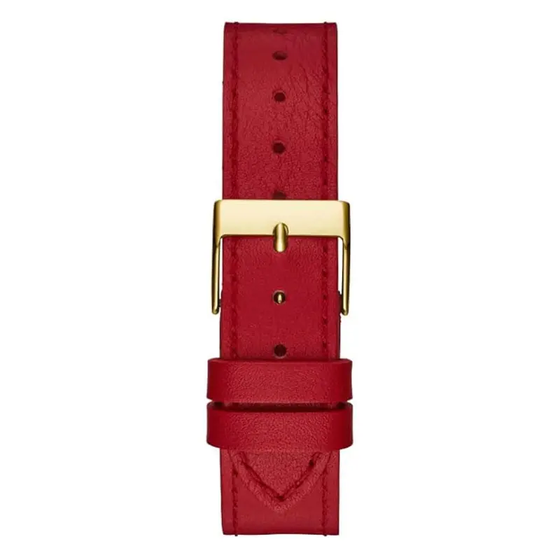 Guess Women’s Quartz Red Leather Strap Champagne Dial 34mm Watch GW0504L2