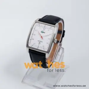 Lacoste Men’s Quartz Black Leather Strap White Dial 37mm Watch 2010559/1