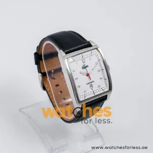 Lacoste Men’s Quartz Black Leather Strap White Dial 37mm Watch 2010559/1
