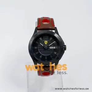Ferrari Men’s Quartz Brown Leather Strap Black Dial 43mm Watch 830093/1