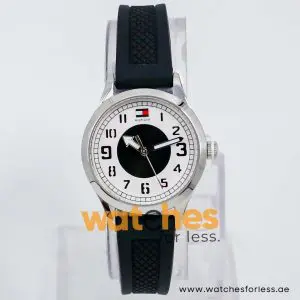 Tommy Hilfiger Women’s Quartz Black Silicone Strap Black & White Dial 30mm Watch 1781115/1