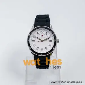 Tommy Hilfiger Women’s Quartz Black Silicone Strap White Dial 38mm Watch 1781059