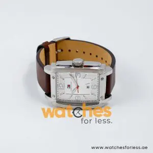 Tommy Hilfiger Men’s Quartz Dark Brown Leather Strap Silver Dial 39mm Watch 1790658