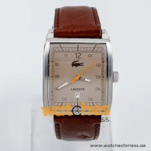 Lacoste Men’s Quartz Dark Brown Leather Strap Light Brown Dial 36mm Watch 2010561