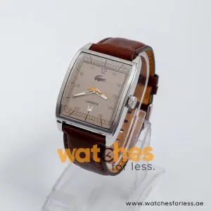 Lacoste Men’s Quartz Dark Brown Leather Strap Light Brown Dial 36mm Watch 2010561