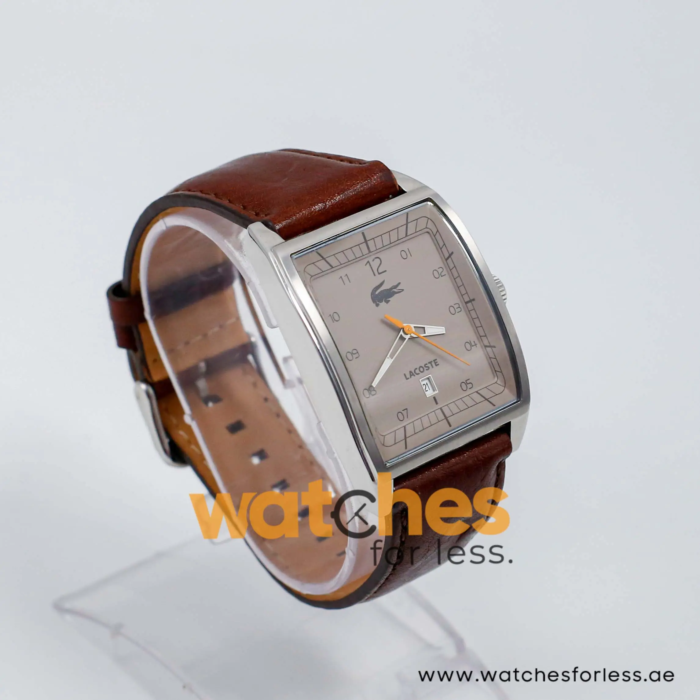 Lacoste Men’s Quartz Dark Brown Leather Strap Light Brown Dial 36mm Watch 2010561