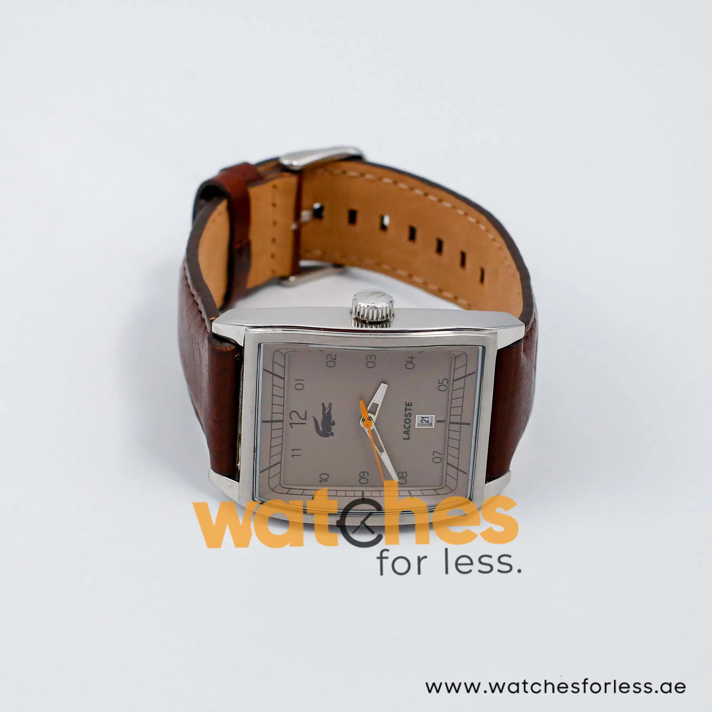 Lacoste Men’s Quartz Dark Brown Leather Strap Light Brown Dial 36mm Watch 2010561