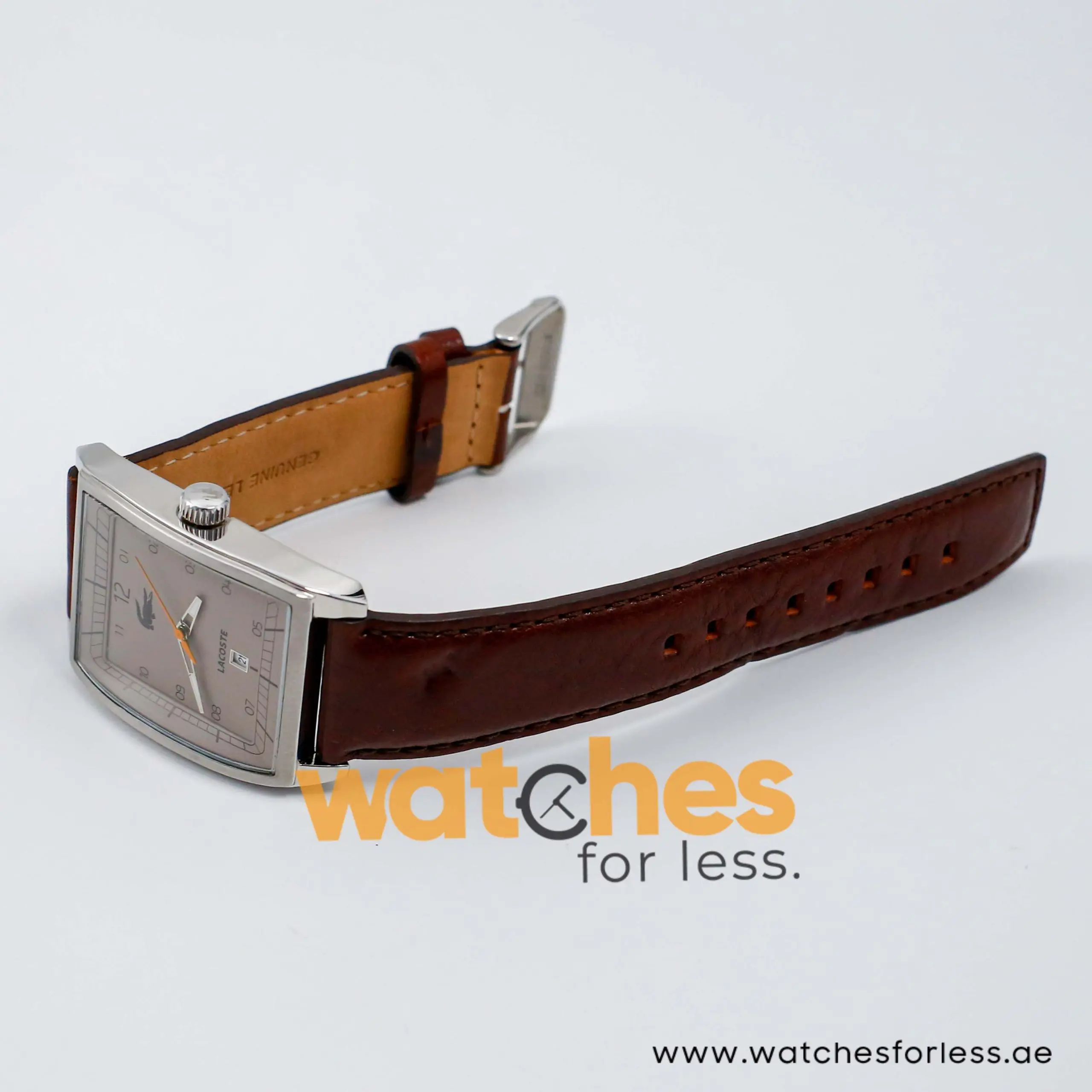 Lacoste Men’s Quartz Dark Brown Leather Strap Light Brown Dial 36mm Watch 2010561