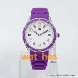 Tommy Hilfiger Women’s Quartz Purple Silicone Strap White Dial 38mm Watch 1781061