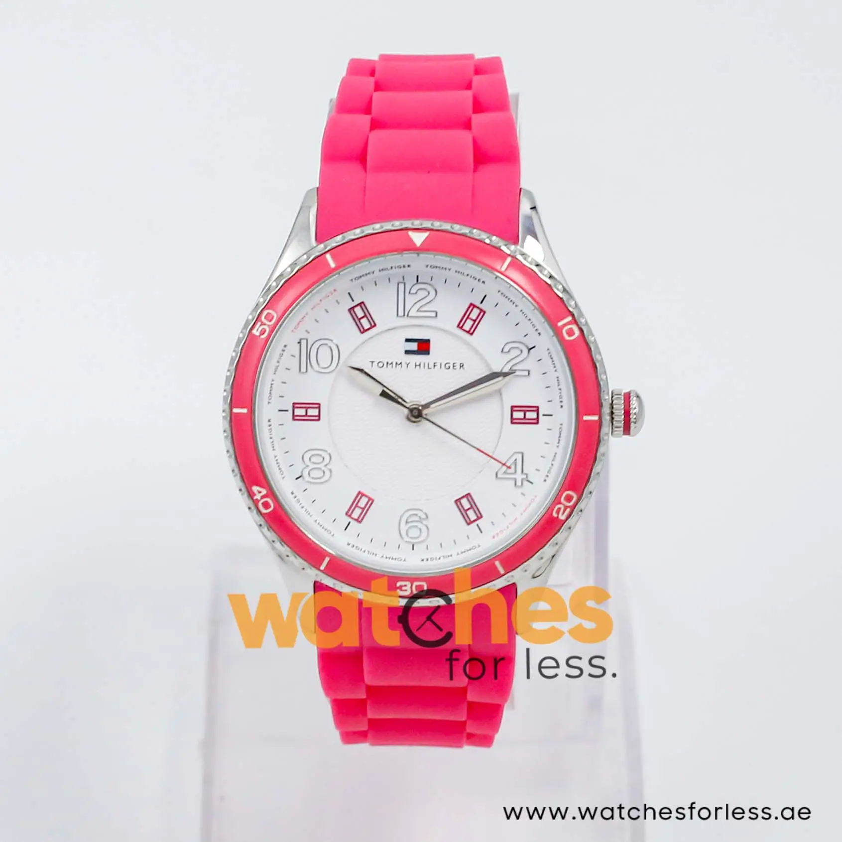 Tommy Hilfiger Women’s Quartz Pink Silicone Strap White Dial 38mm Watch 1781060
