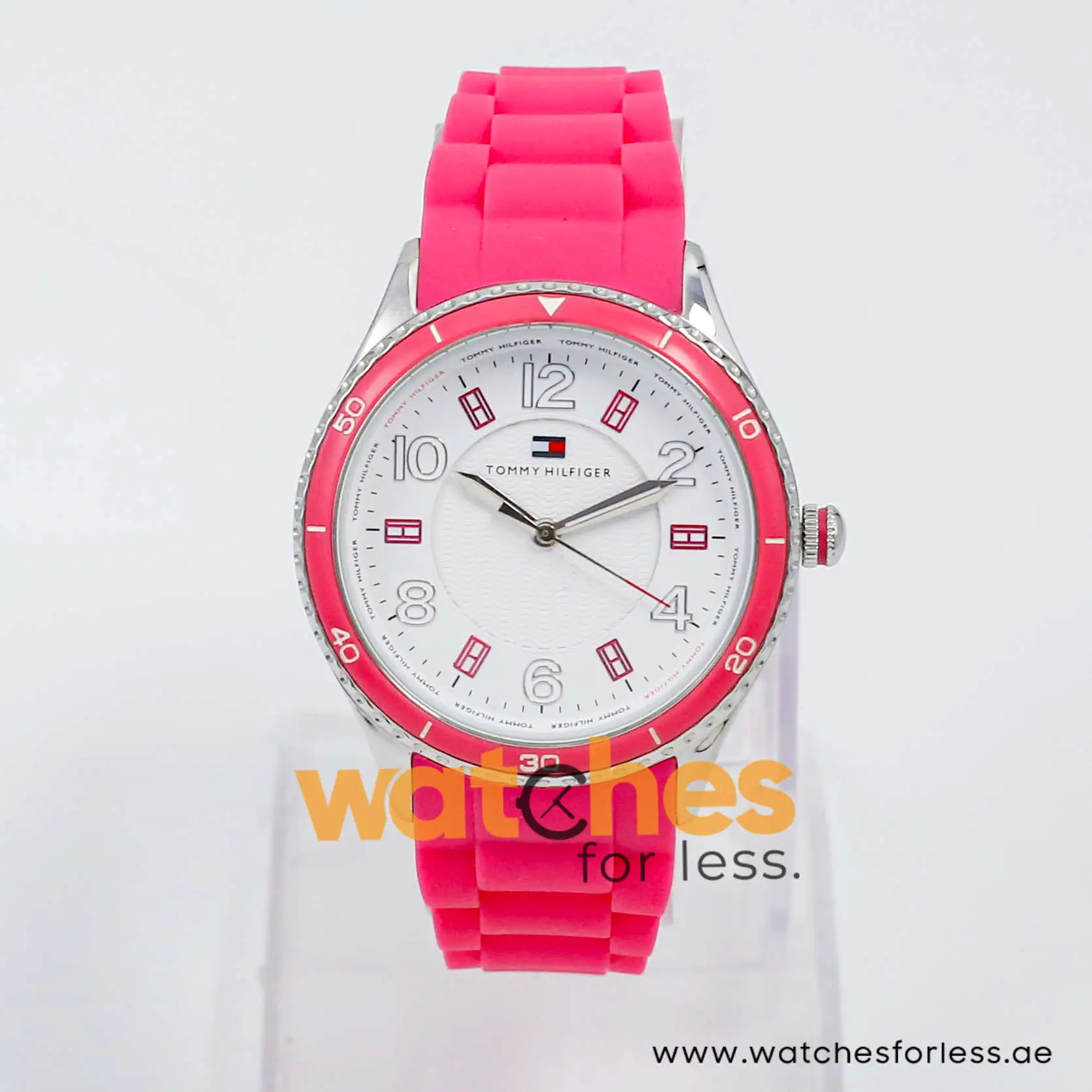 Tommy Hilfiger Women’s Quartz Pink Silicone Strap White Dial 38mm Watch 1781060