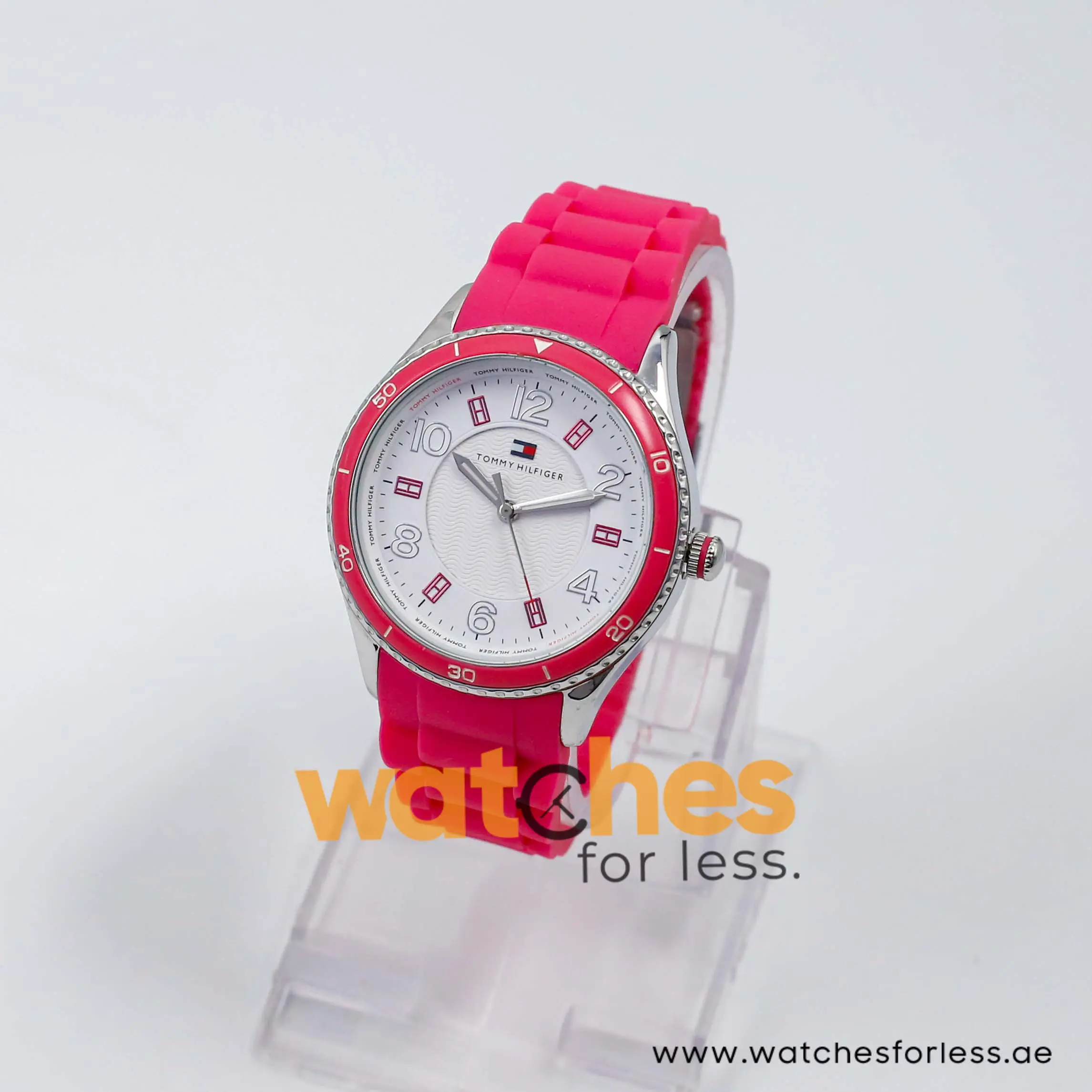 Tommy Hilfiger Women’s Quartz Pink Silicone Strap White Dial 38mm Watch 1781060
