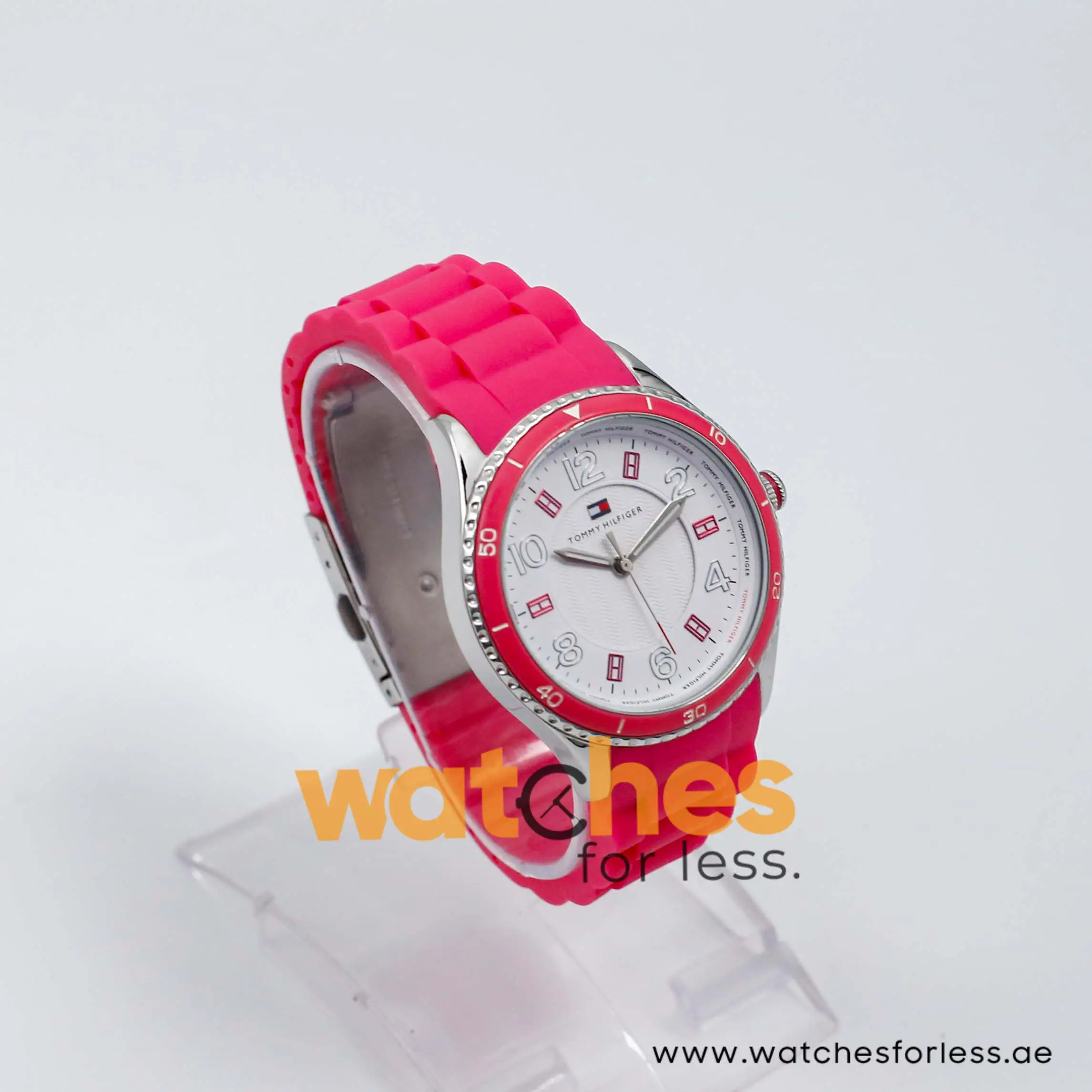 Tommy Hilfiger Women’s Quartz Pink Silicone Strap White Dial 38mm Watch 1781060