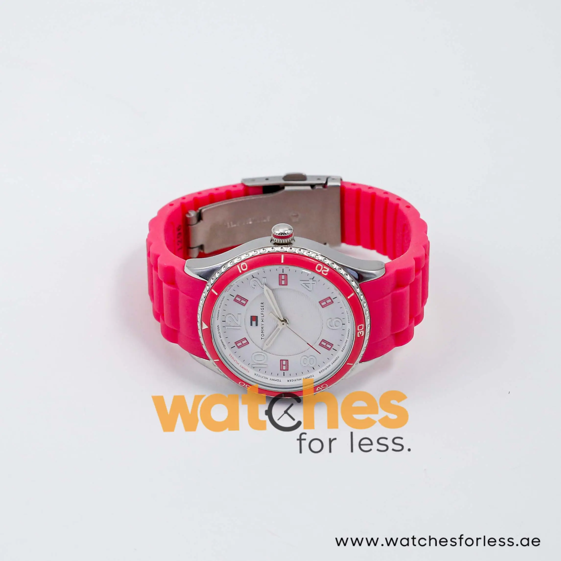 Tommy Hilfiger Women’s Quartz Pink Silicone Strap White Dial 38mm Watch 1781060