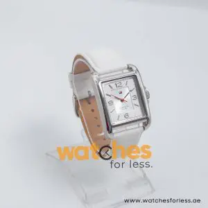 Tommy Hilfiger Women’s Quartz White Leather Strap Silver & White Dial 32mm Watch 1781197