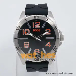 Hugo Boss Men’s Quartz Black Silicone Strap Black Dial 48mm Watch HB2041142586