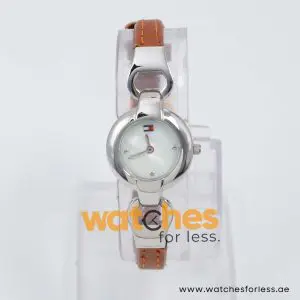 Tommy Hilfiger Women’s Quartz Brown Leather Strap Mother Of Pearl Dial 24mm Watch 1780385