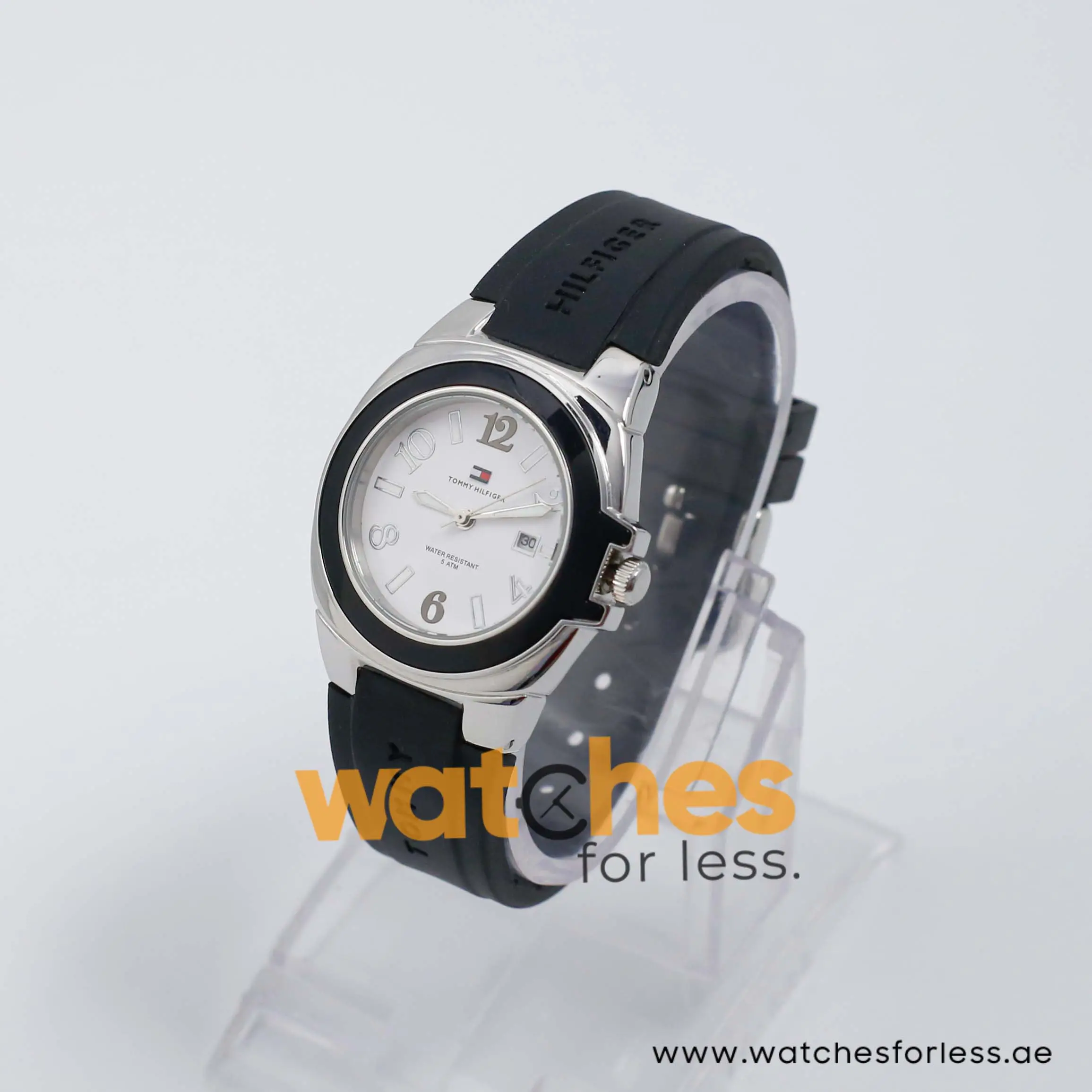 Tommy Hilfiger Women’s Quartz Black Silicone Strap White Dial 32mm Watch 1780917