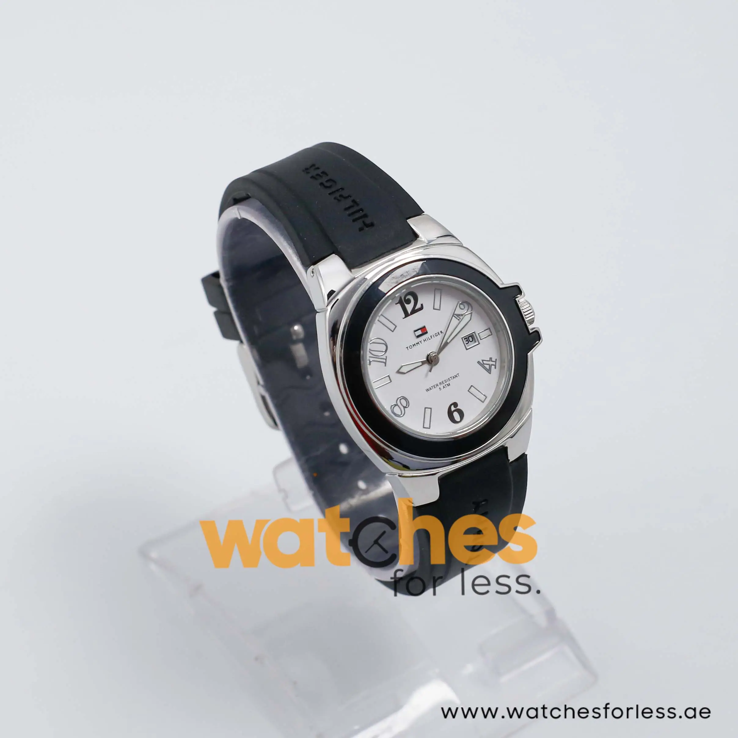 Tommy Hilfiger Women’s Quartz Black Silicone Strap White Dial 32mm Watch 1780917