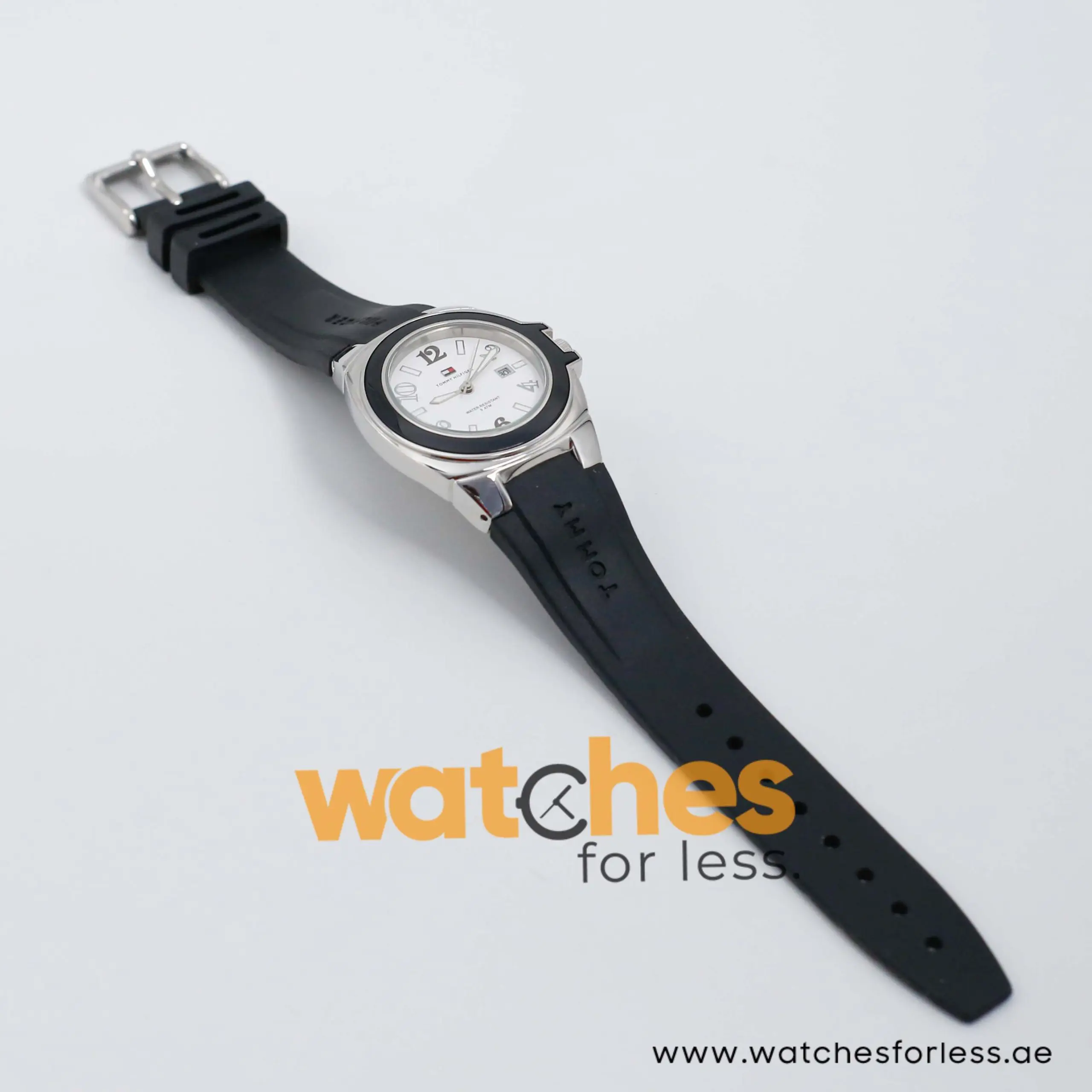 Tommy Hilfiger Women’s Quartz Black Silicone Strap White Dial 32mm Watch 1780917