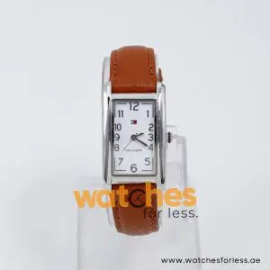 Tommy Hilfiger Women’s Quartz Brown Leather Strap White Dial 22mm Watch 1780944/1