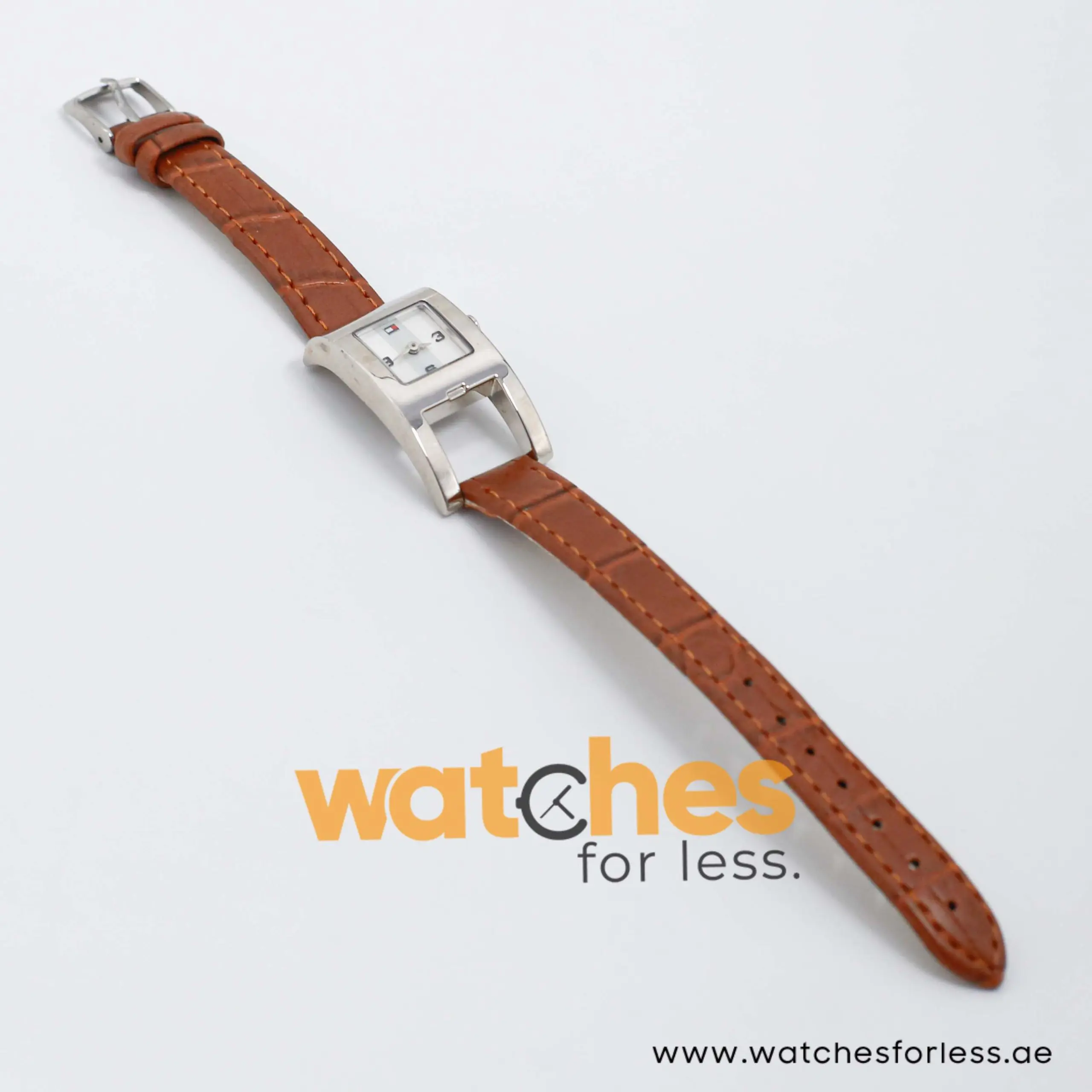 Tommy Hilfiger Women’s Quartz Brown Leather Strap Silver Dial 21mm Watch 1780162/1
