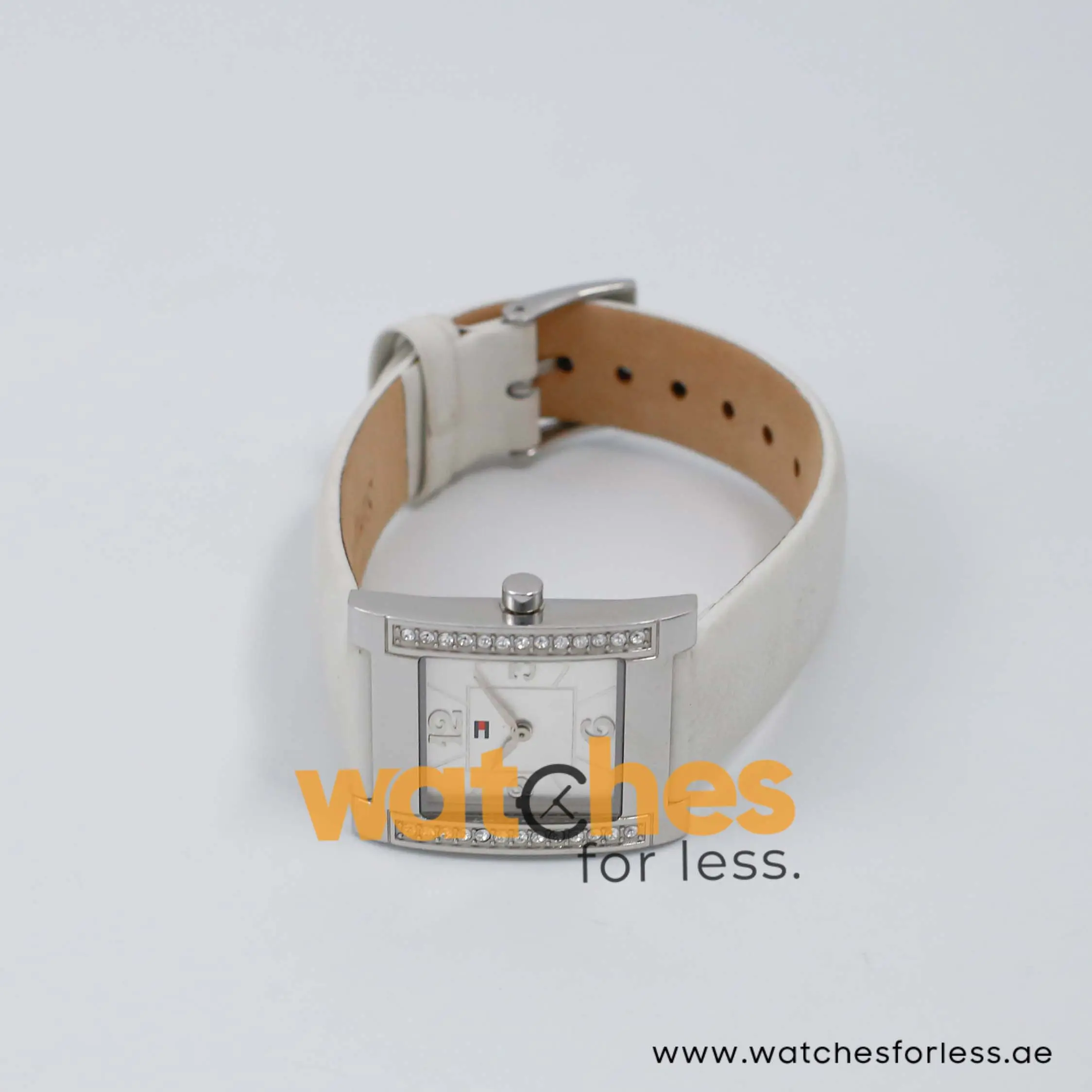 Tommy Hilfiger Women’s Quartz White Leather Strap Silver Dial 27mm Watch F80261/1