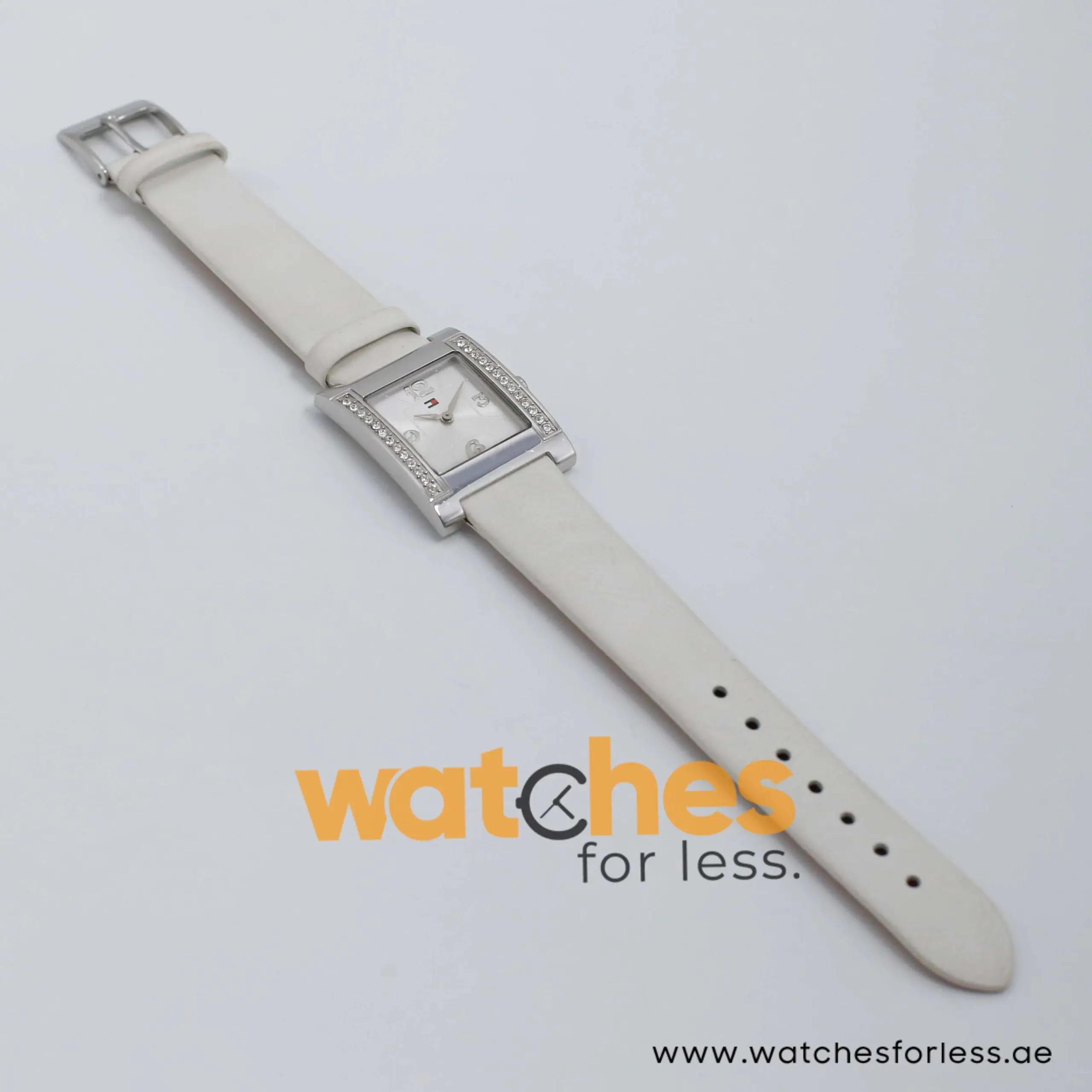 Tommy Hilfiger Women’s Quartz White Leather Strap Silver Dial 27mm Watch F80261/1
