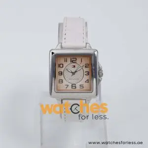 Tommy Hilfiger Women’s Quartz White Leather Strap Light Peach Dial 33mm Watch 1780830/2