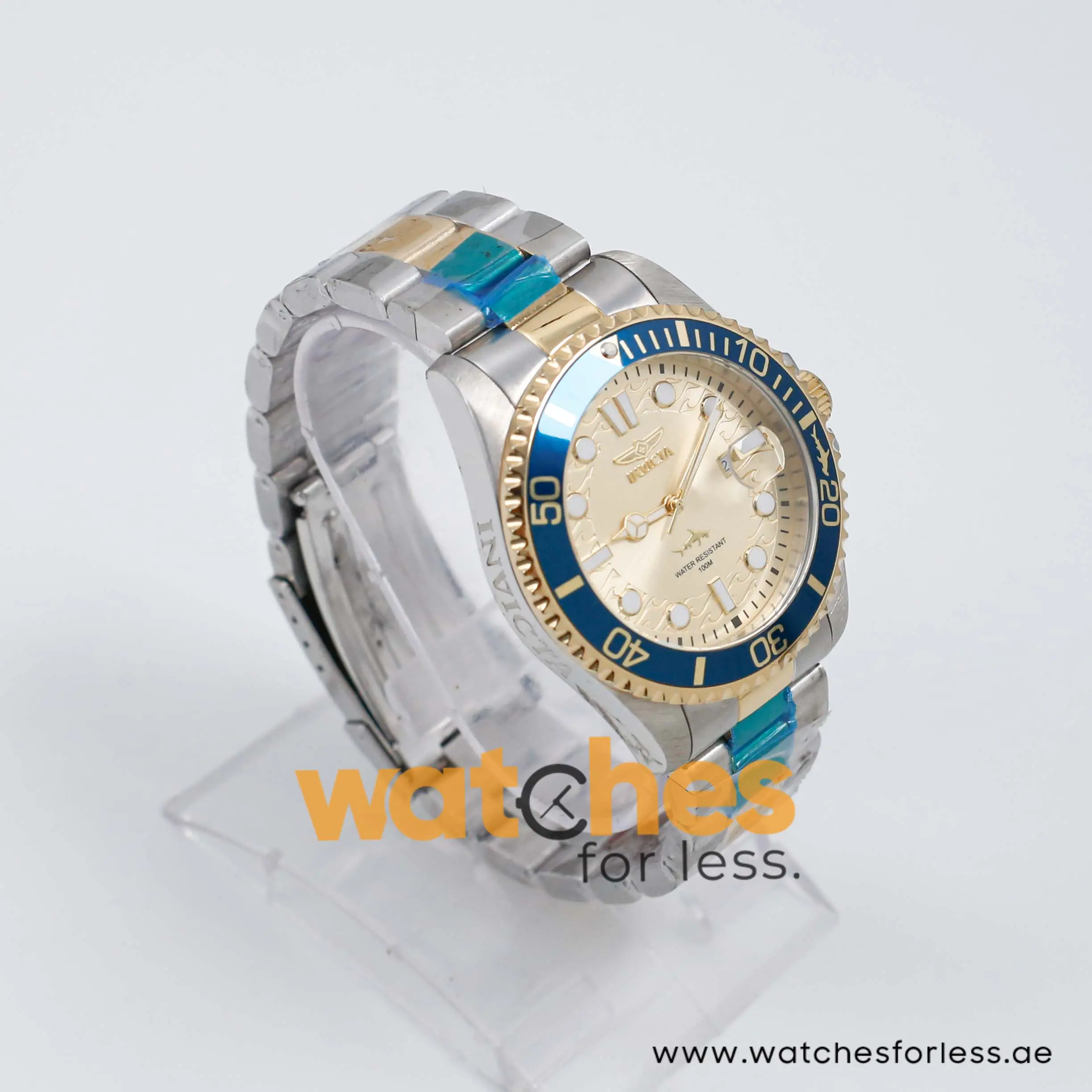 Invicta Men’s Quartz Two Tone Stainless Steel Gold Dial 43mm Watch 30022