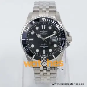 Invicta Men’s Quartz Silver Stainless Steel Black Dial 43mm Watch 30609