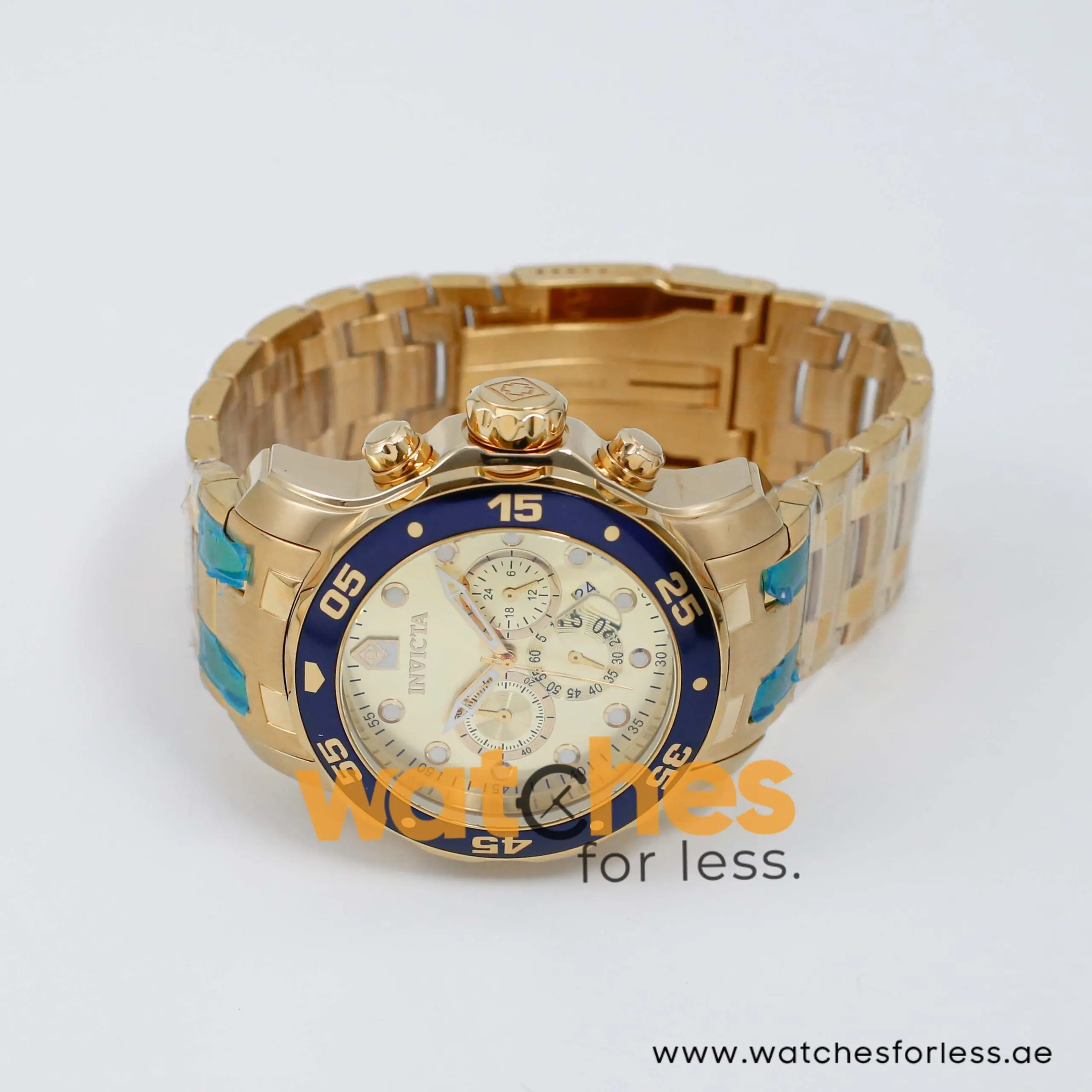 Invicta Men’s Quartz Gold Stainless Steel Champagne Dial 48mm Watch 80068