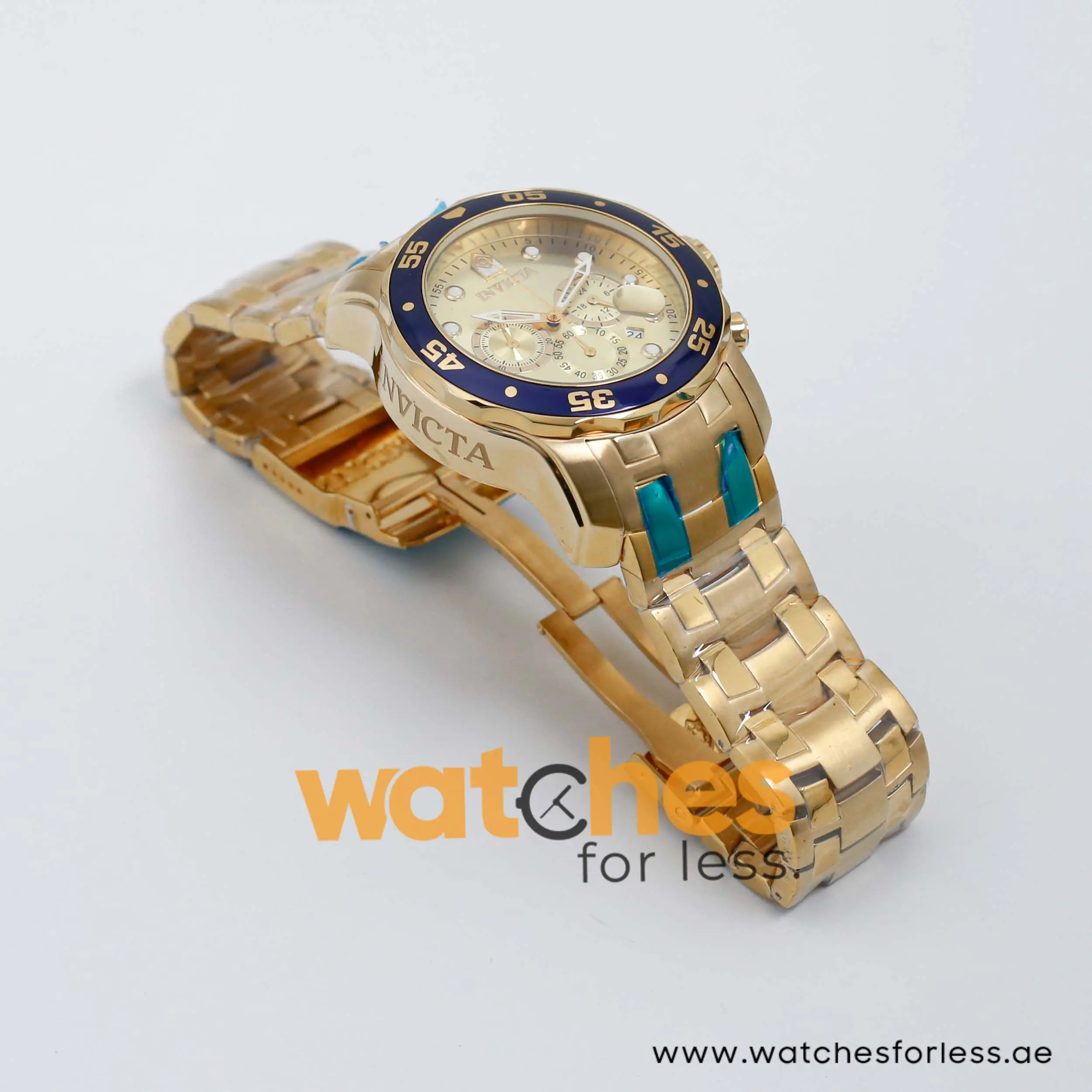 Invicta Men’s Quartz Gold Stainless Steel Champagne Dial 48mm Watch 80068