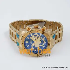 Invicta Men’s Quartz Gold Stainless Steel Blue Dial 49mm Watch 22762