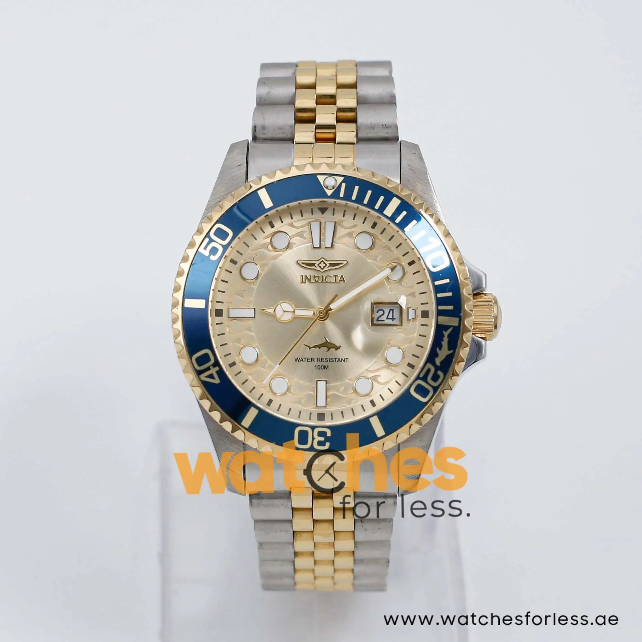Invicta Men’s Quartz Two Tone Stainless Steel Champagne Dial 43mm Watch 30617 UAE DUBAI AJMAN SHARJAH ABU DHABI RAS AL KHAIMA UMM UL QUWAIN ALAIN FUJAIRAH