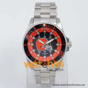Invicta Men’s Quartz Silver Stainless Steel Black & Dark Orange Dial 47mm Watch 43328