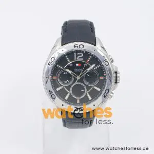Tommy Hilfiger Men’s Quartz Black Leather Strap Black Dial 46mm Watch 1791029 UAE DUBAI AJMAN SHARJAH ABU DHABI RAS AL KHAIMA UMM UL QUWAIN ALAIN FUJAIRAH
