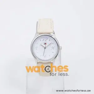 Tommy Hilfiger Women’s Quartz Cream Leather Strap White Dial 34mm Watch 1780984/1 UAE DUBAI AJMAN SHARJAH ABU DHABI RAS AL KHAIMA UMM UL QUWAIN ALAIN FUJAIRAH