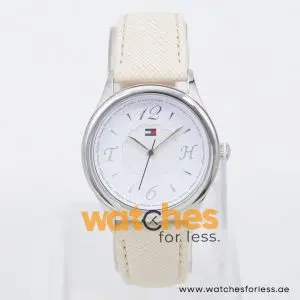 Tommy Hilfiger Women’s Quartz Cream Leather Strap White Dial 34mm Watch 1780984/1 UAE DUBAI AJMAN SHARJAH ABU DHABI RAS AL KHAIMA UMM UL QUWAIN ALAIN FUJAIRAH