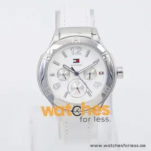 Tommy Hilfiger Women’s Quartz White Leather Strap White Dial 39mm Watch 1781361 UAE DUBAI AJMAN SHARJAH ABU DHABI RAS AL KHAIMA UMM UL QUWAIN ALAIN FUJAIRAH
